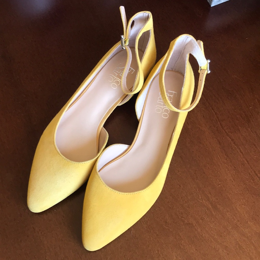 Franco Sarto yellow ankle flats 7.5 NEW